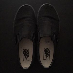 All Black Slip On Vans